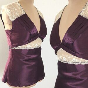 Y2K Satin Blouse Lace Sleeves